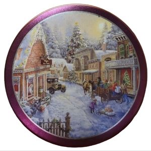 Vtg 2010 Nicky Boehmel Applejack Art Partners Figis Candy Christmas Cookie Tin